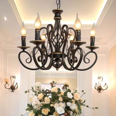  Christmas European Fashion Vintage Chandelier Ceiling lamp 6/8 Candle Lights Lighting Fixtures Iron - 33031575265