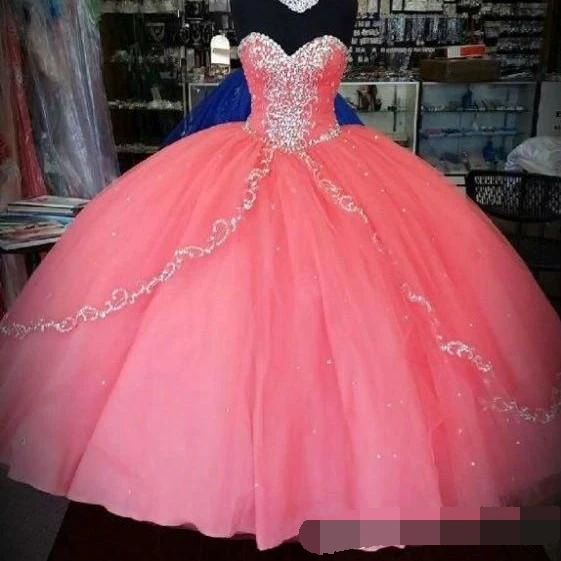 

History Coral Quinceanera Dresses 2019 vestidos de 15 anos Unique Ruffles Layers Tulle Sweetheart For 16 prom dress Ball gown