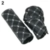 Car Handbrake Grips high quality Faux Leather Lattice Gear Shift Knob Cover Hand Brake Cover Sleeve 2 in 1 Set car accessories ► Photo 2/6