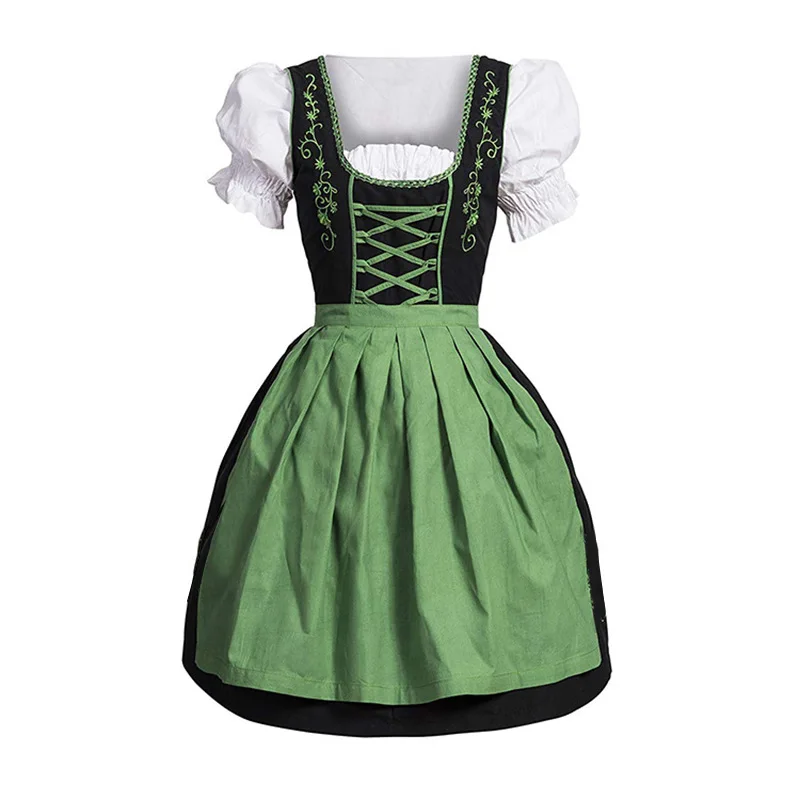 Женская Bavaria Oktoberfest Trachten Maid костюм спереди шнуровка фартук платье юбка Dirndl Fraulein Cos наряд для женщин 4XL 5XL