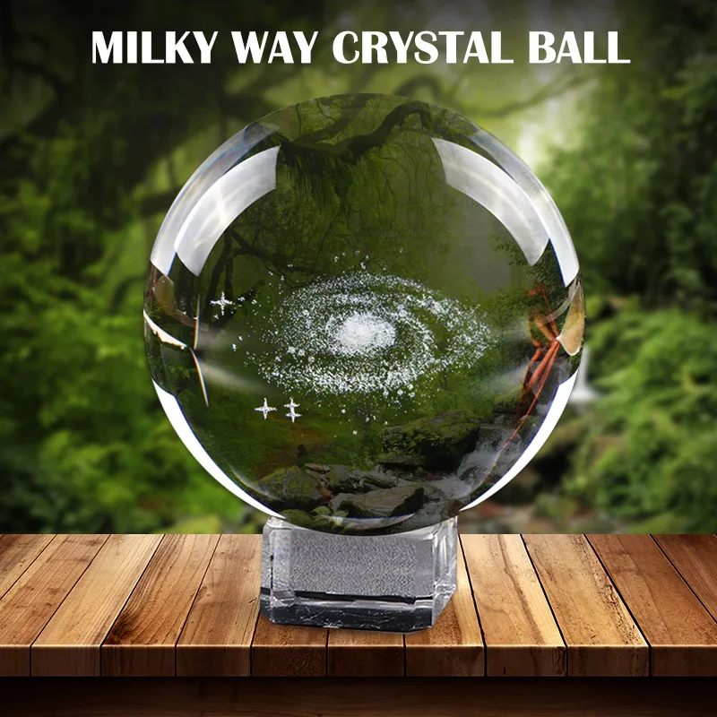

Nordic Crystal Bal Glass Ball Laser Engraved 6CM 3D Globe Galaxy Planets Model Miniature Home Decor for Astrophile Gift