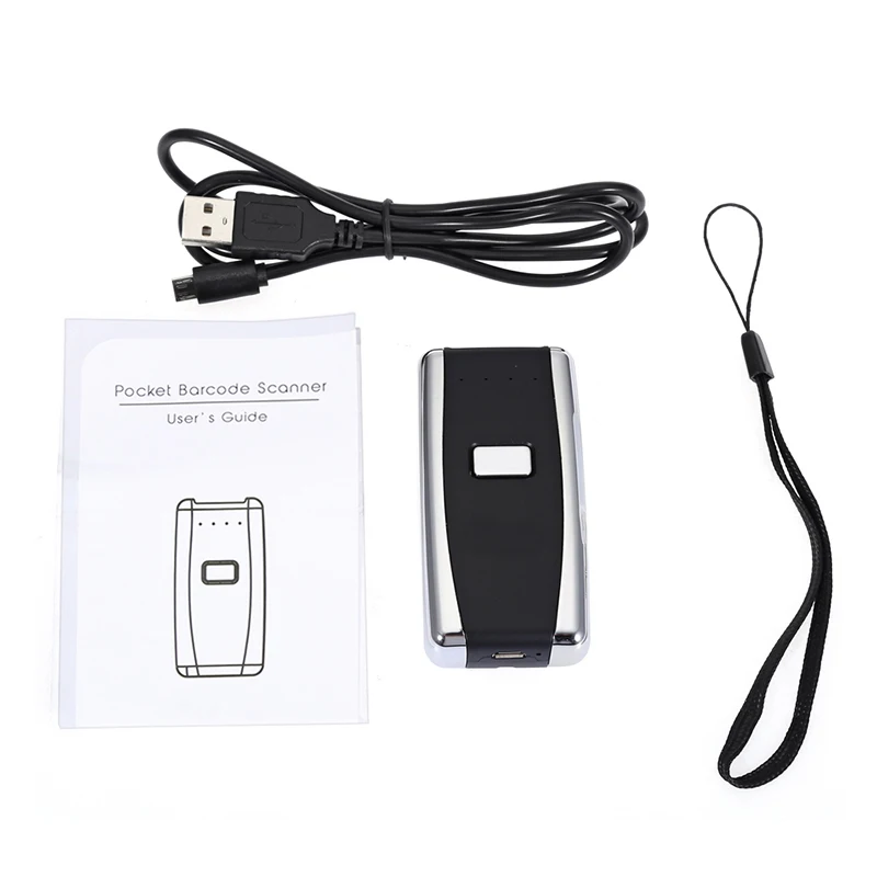 1D 2D Bluetooth Barcode Scanner 1D 2D USB Bluetooth Mini Wireless Barcode Reader Wireless Transfer Distance 100 Meters