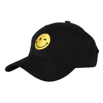 

Men Women Embroidered Snapback Hip Hop Cap Hats Baseball Hat Smiling Face Pattern Lovers Hot New