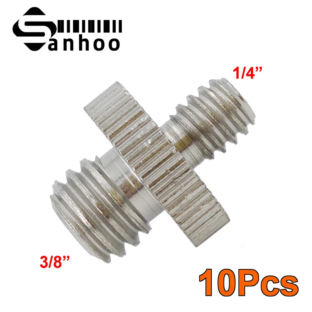 10x 1/4 to 3/8 Male Threaded Convert Screw Adapter Camera Silver color for Quick Release Plate