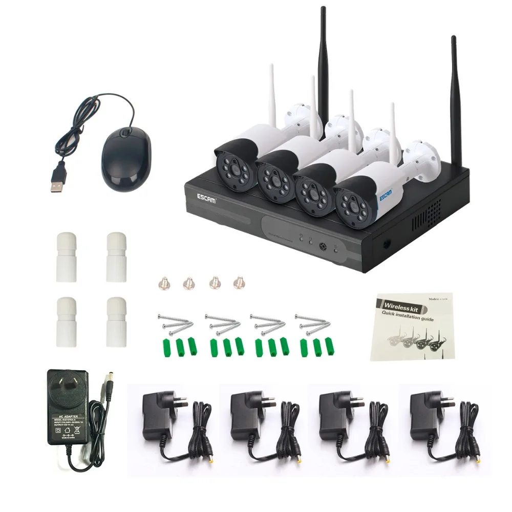 IP камера Escam WNK404 4 канала Wi Fi HD 720P IP66|camera wifi|camera wifi nvrcameras camera |