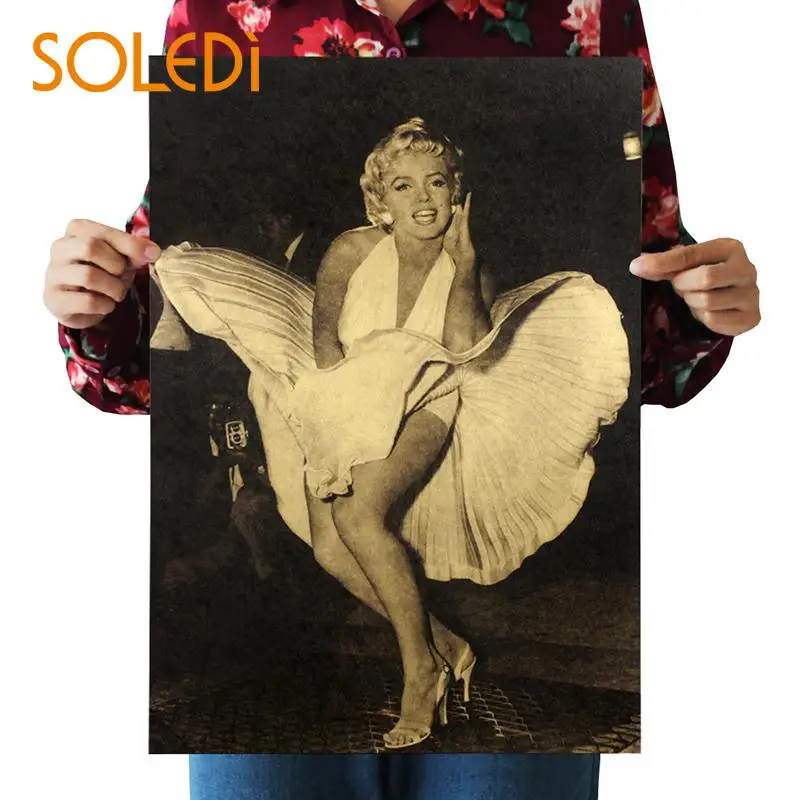 

Marilyn Monroe Kraft Paper Poster Shop Decorate Wall Decor Art Fashion A Style