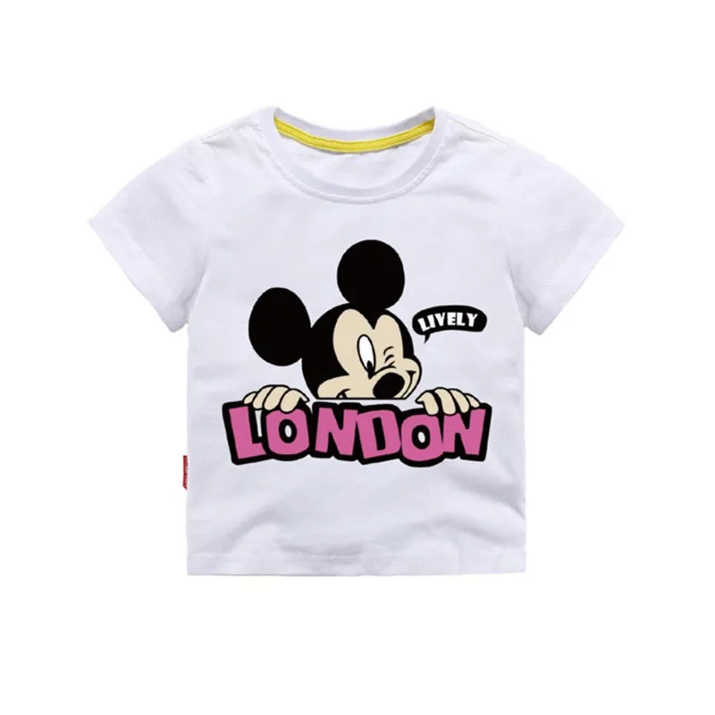 Moggi Cat Camiseta Mickey Print Girls T shirt Cartoon Funny Casual Kids Clothes Summer 12 color 1-8Y Baby 100% Cotton T-shirt (6)