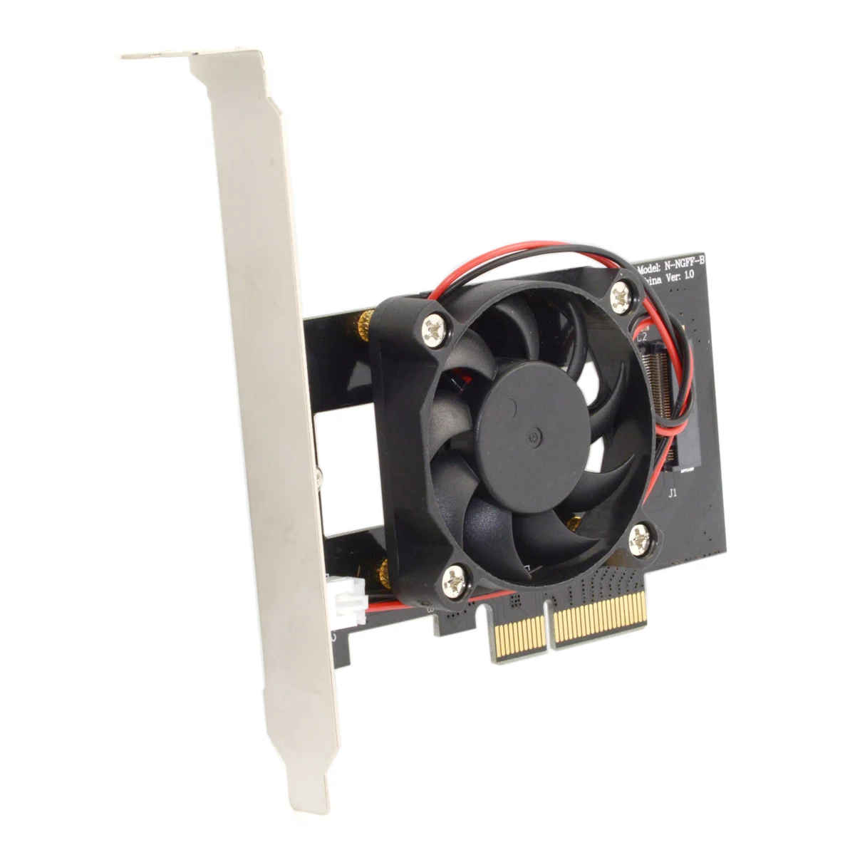 Pci-E 3.0 X4 Lane Host Adapter Converter Card M.2 Ngff M Key Ssd To Nvme+Fan new