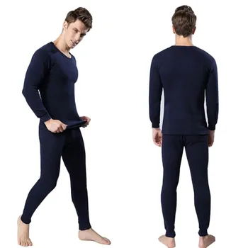 

Winter Warm Tops & Pants 2 Piece Male Clothing Set Pullover Men Thermal Underwear Set