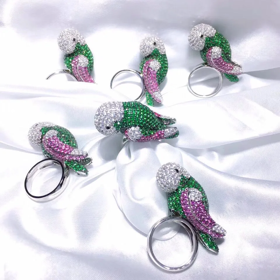 Qi Xuan_Fashion Jewelry_New Parrot указательный палец кольца_ S925 Твердые серебряные модные новые кольца для попугая_ производитель прямые продажи