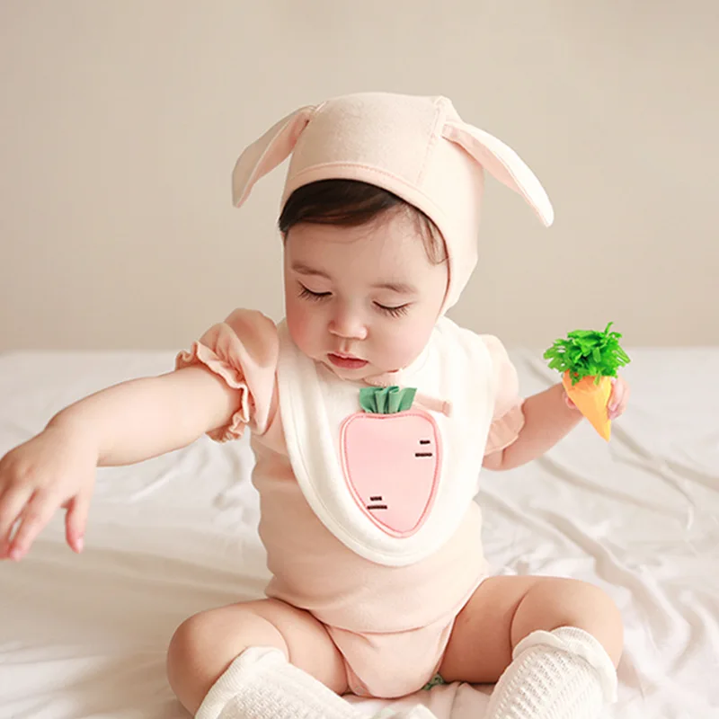 

Baby Girl Summer Romper And Hat Lotus Leaf Sleeve Cotton Newborn Outfits Shortsleeve Jumpsuit Girls Summer Wear