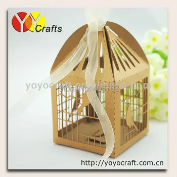 

WB006 Hot Sale Kraft paper birdcage wedding favor box wholesale wedding supply favor box