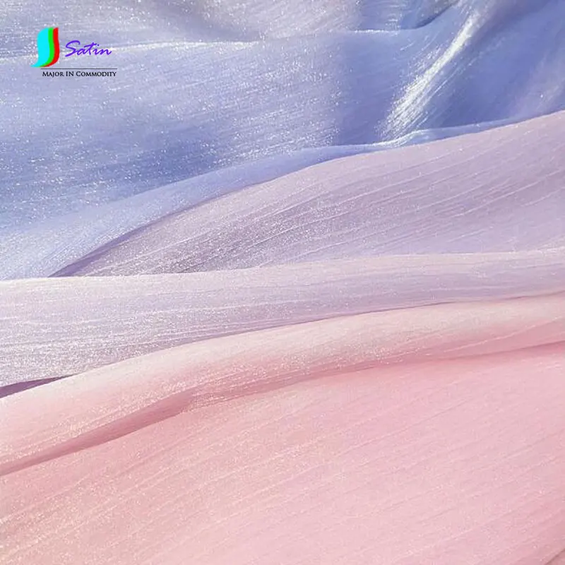 Ледяная катионная пряжа, блестящая креповая ткань, Eugene пряжа, жатый шелк, мягкая рубашка, юбка, темпераментная разноцветная ткань A0103A