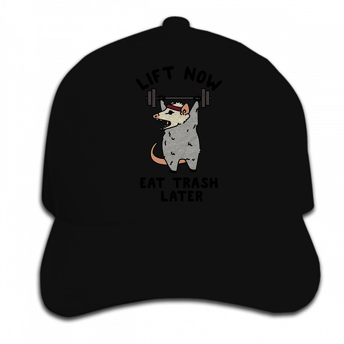 Print Custom Baseball Cap Lift Now Eat Trash Later Opossum Mens Hat Peaked cap