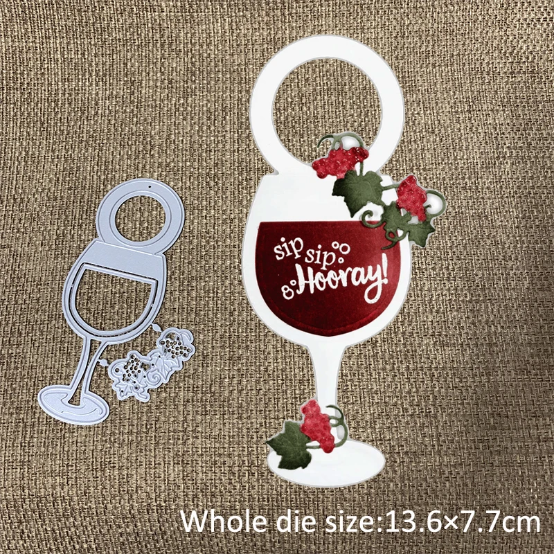 

XLDesign Craft Metal Cutting Die cut die Wine glass bottle label Scrapbooking Album Paper DIY Card Craft Embossing Die Cuts