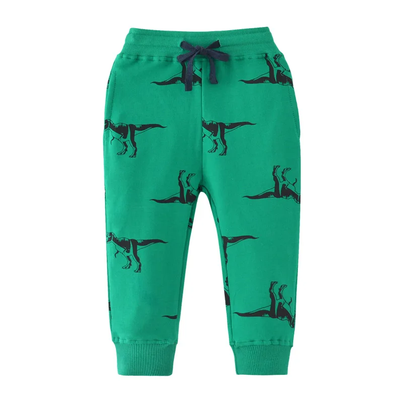 Штаны для маленьких мальчиков; брюки; детская зимняя одежда с принтом динозавра; прямые штаны на завязках для мальчиков; Детские хлопковые брюки