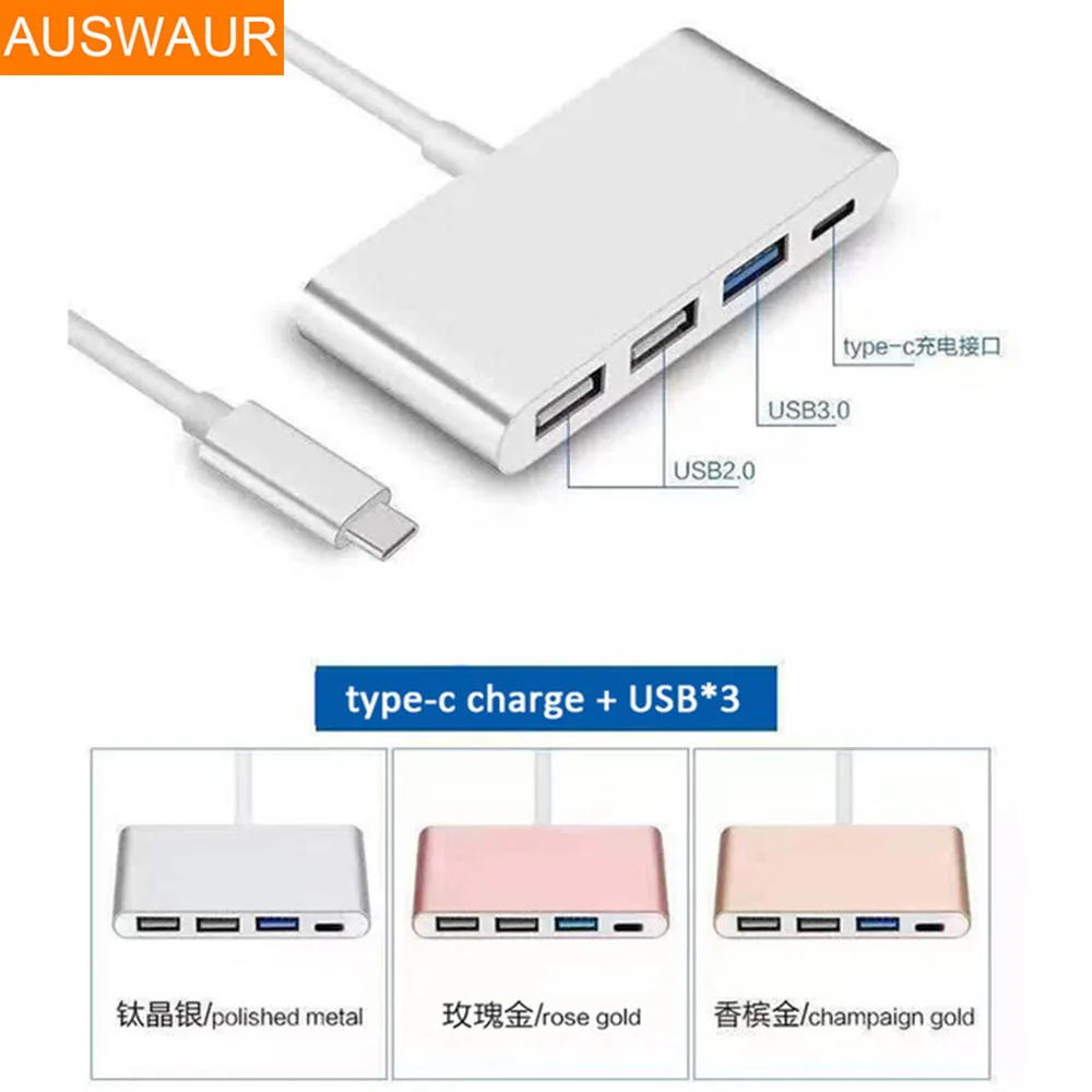 

Type C To 4-Port USB 3.0 Hub OTG Charger Cable Adapter for LE LETV Mobile Phone Notebook Type-C PD Adapters