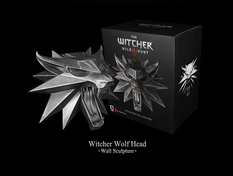 

New Game Anime The Witcher 3 Wild Hunt Wolf Wall Sculpture CD Projekt RED Gaming Merchandise Dark House Action Figure Toys