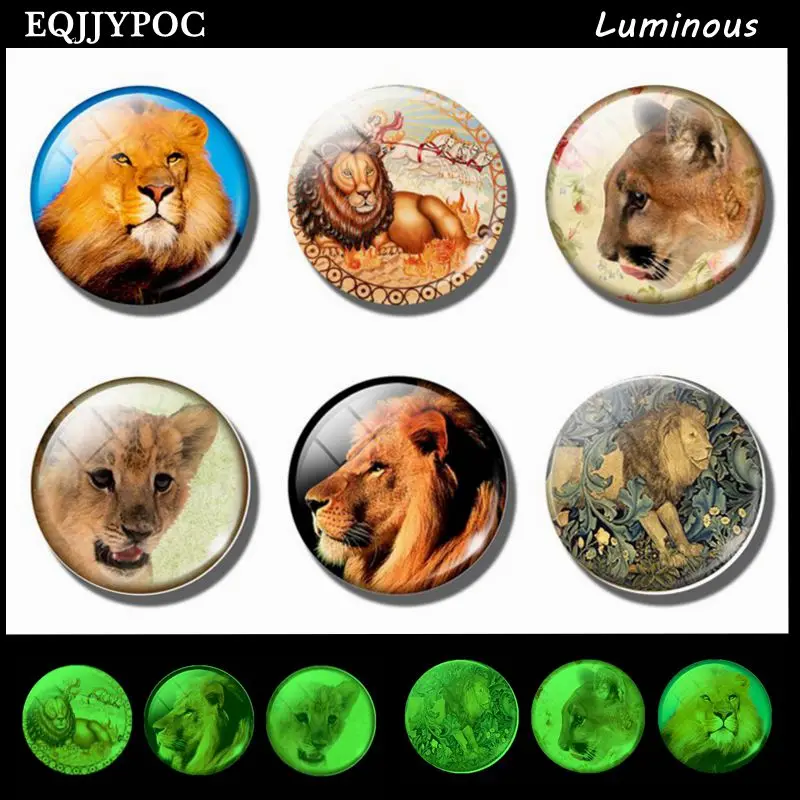 

30MM Cute Lion Glass Refrigerators Magnet for Fridge Whiteboard Magnets Luminous Magnetic Sticker Home Decoration Accessories