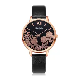FanTeeDa Фирменная Новинка для женщин часы бренд класса люкс розовое золото Круглый Мода Популярные наручные часы женские кварцевые часы для