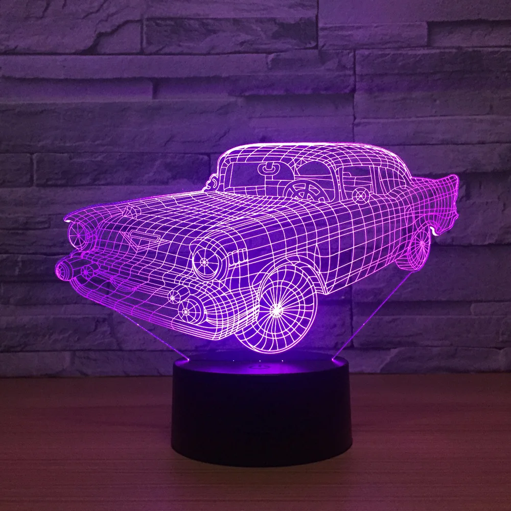 Красочный автомобильный 3d светильник для спальни прикроватный светодиодный