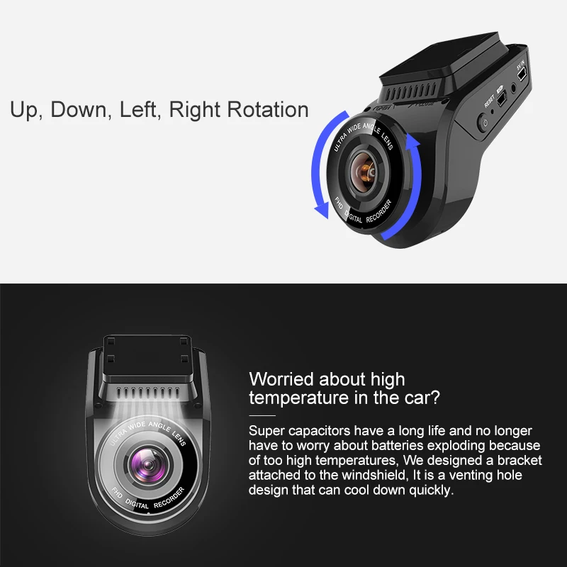 Автомобильный видеорегистратор Junsun 4K 2160P Ultra HD с двумя объективами встроенный GPS
