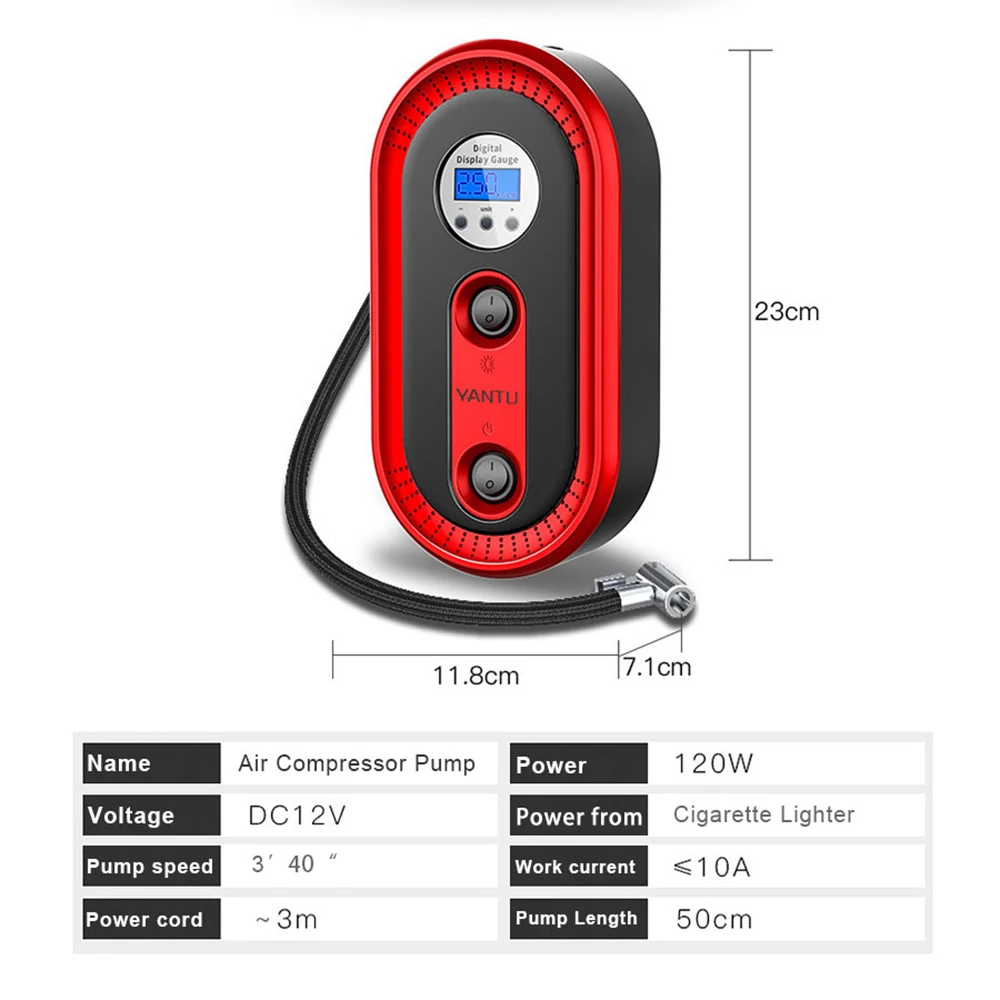 Digital Tire Inflator With Pressure Gauge 12V Car Portable Air Compressor Pump 150PSI Air Compressor for Car Motorcycle Bicycle Digital Tire Inflator With Pressure Gauge 12V Car Portable Air Compressor Pump 150PSI Air Compressor for Car Motorcycle Bicycle