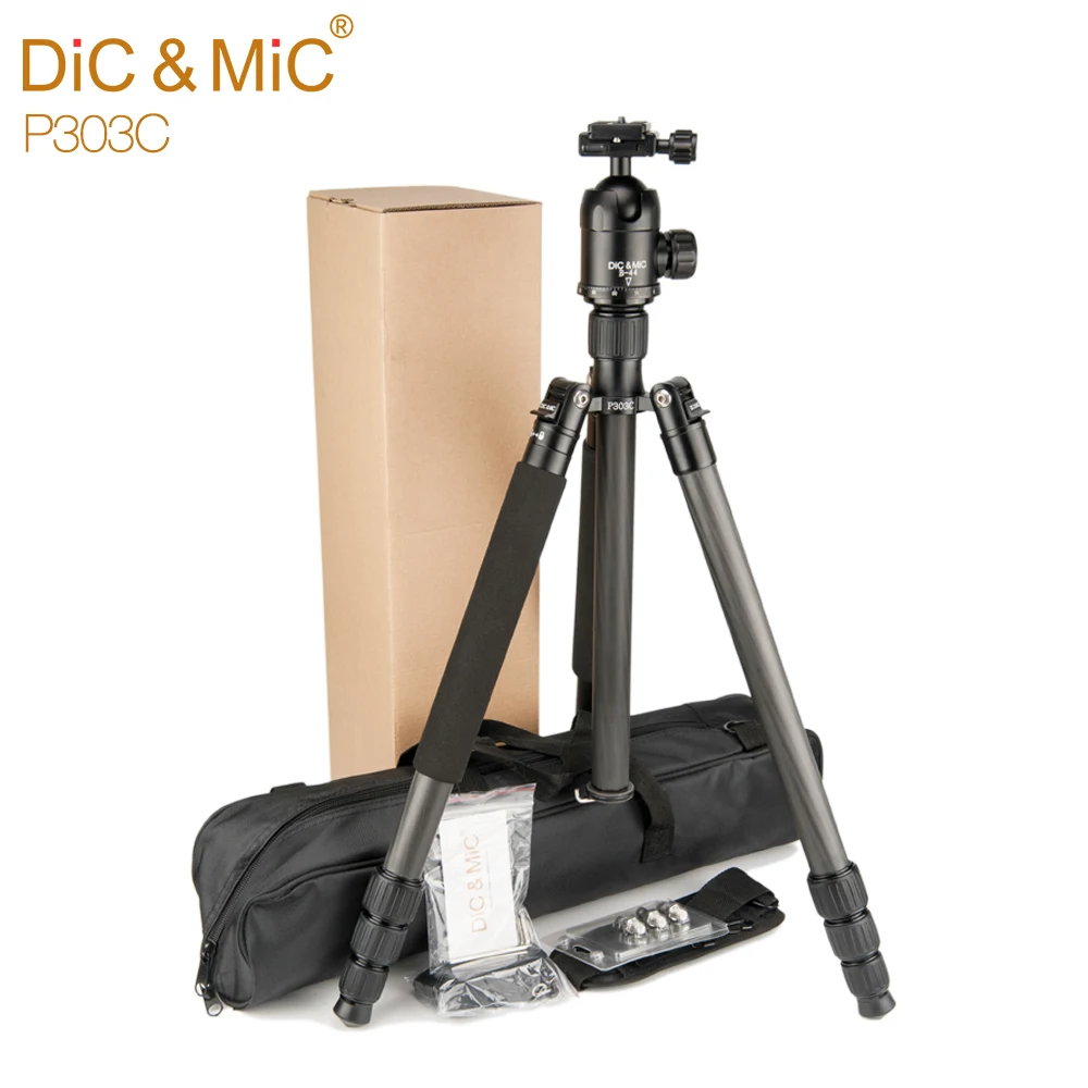 DiC&MiC tripe P303C Professional Carbon Fiber Tripod Monopod For DSLR Camera stand for tripode Max Height 175cm