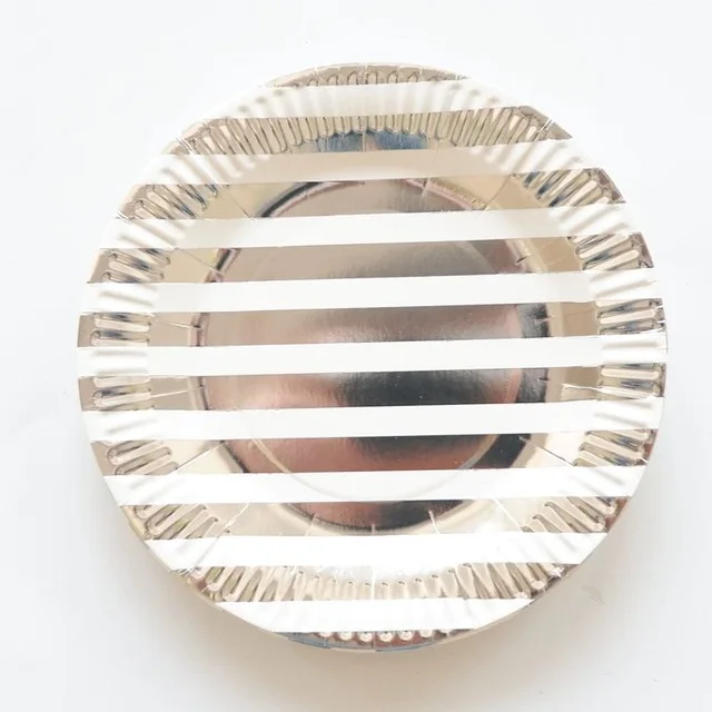 Silver stripe plate 20 шт./компл. розовое золото точка бумажная салфетка вечерние девственная древесина бумажная салфетка для свадьбы ребенка день рождения предметы домашнего обихода - Цвет: Silver stripe plate