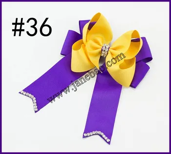 

free shipping 300pcs 5''-6'' rhinestone cheerleading hair bows sparkles cute cheerleader ponytail holder