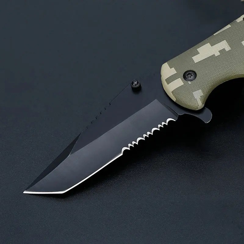 titanium tactical folding knife ABS handle outdoor camping hunting survival rescue edc tools (11)