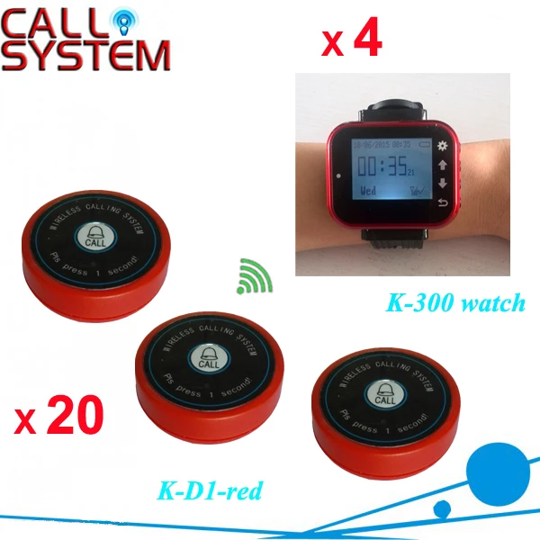 Беспроводной пейджер ресторан вызова официанта системы 10 шт. Водонепроницаемый передатчик вызова кнопка+ 1 часы приемник