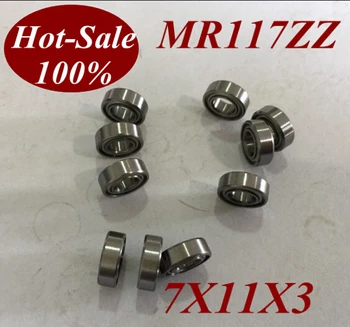 

500pcs Low noisy MR117 ZZ MR117ZZ MR117Z MR117-ZZ 7X11X3 MM Deep groove ball bearing micro miniature bearing motor bearing