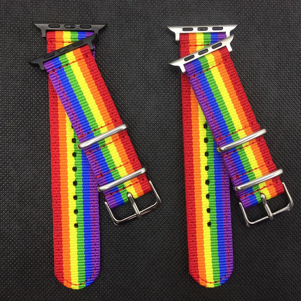 Rainbow Color 40mm 44mm Nylon Watchband for Apple Watch Band Series 3/2/1 Sport Bracelet 42 mm 38 mm Strap For iwatch 4 Band Rainbow Color 40mm 44mm Nylon Watchband for Apple Watch Band Series 3/2/1 Sport Bracelet 42 mm 38 mm Strap For iwatch 4 Band