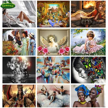 

YUMEART Paint with Diamond Diamond Art Cross Stitch Women Angel 3D Handmade Embroidery Cross Stitch Gift Children's Room Decal