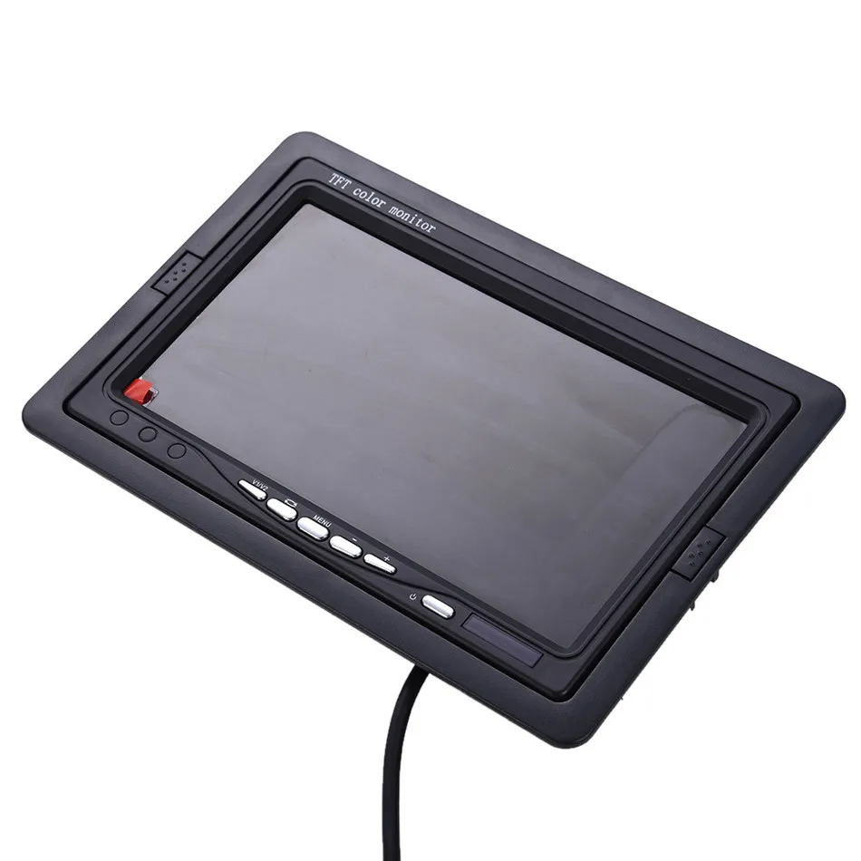 HD 7" inch Color TFT LCD Car Monitor Rear View CCTV Monitor Display with 2 Channels Video Input for DVD VCD Reversing Camera