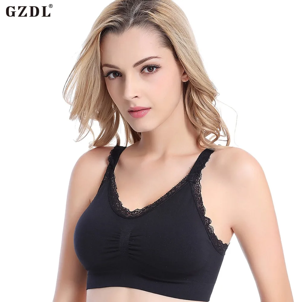 GZDL Women Casual Seamless Padded Comfort Bra Fitness Nylon Wirefree