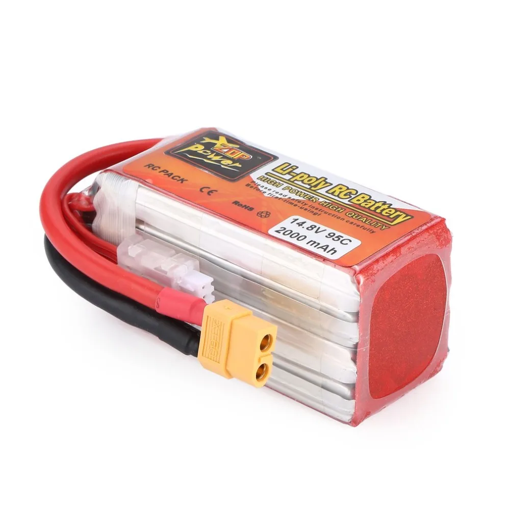 بطارية ليثيوم بوليمر قابلة للشحن زوب الطاقة 14.8 V 2000 mAh 95C 4 S 1 P XT60 التوصيل ل RC سباق مروحية لعبة بدون طيار سيارة عارض قوارب