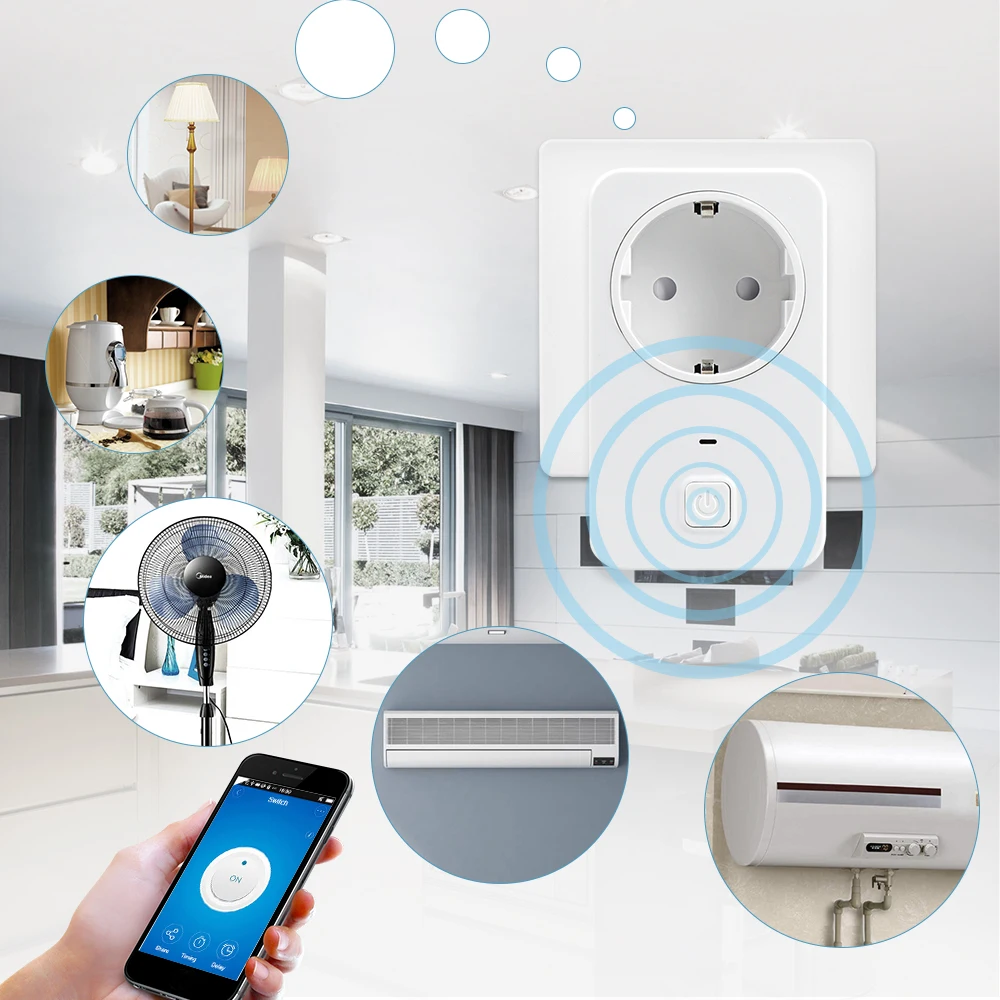 

2018 New WIFI Smart Plug Socket EU Plug Audio Control Smart Timing Socket Wireless Outlet Voice Intelligent Control Smart Switch