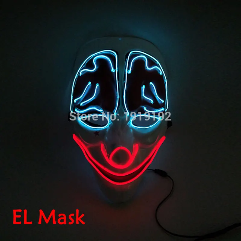 Новая мода EL Косплэй Хэллоуин, в виде мультяшного клоуна маска для маски вечерние ночной клуб ди-джей маски 3 в устойчивый на драйвер - Цвет: Mask type 6
