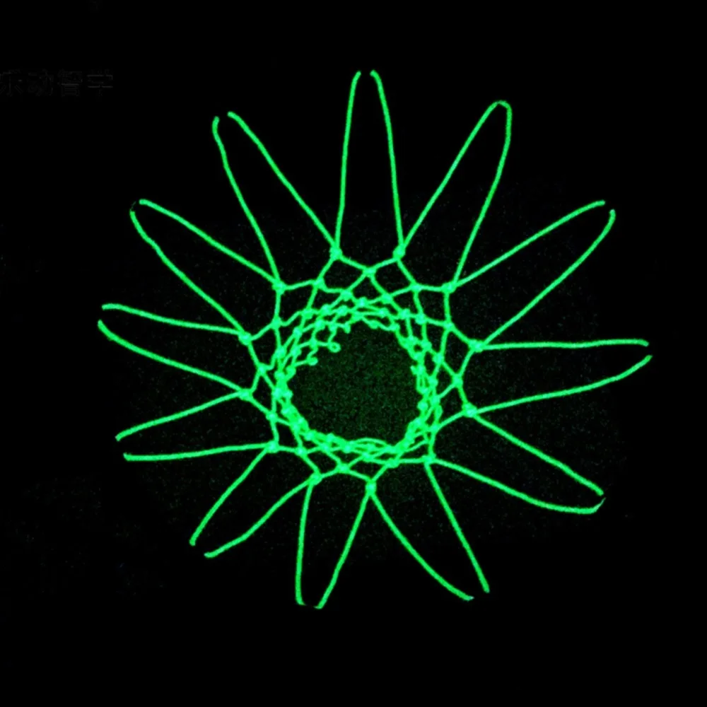 Светящаяся баскетбольная сетка для открытой стрельбы, тренировочная светящаяся баскетбольная сетка для ночного освещения, нейлоновая
