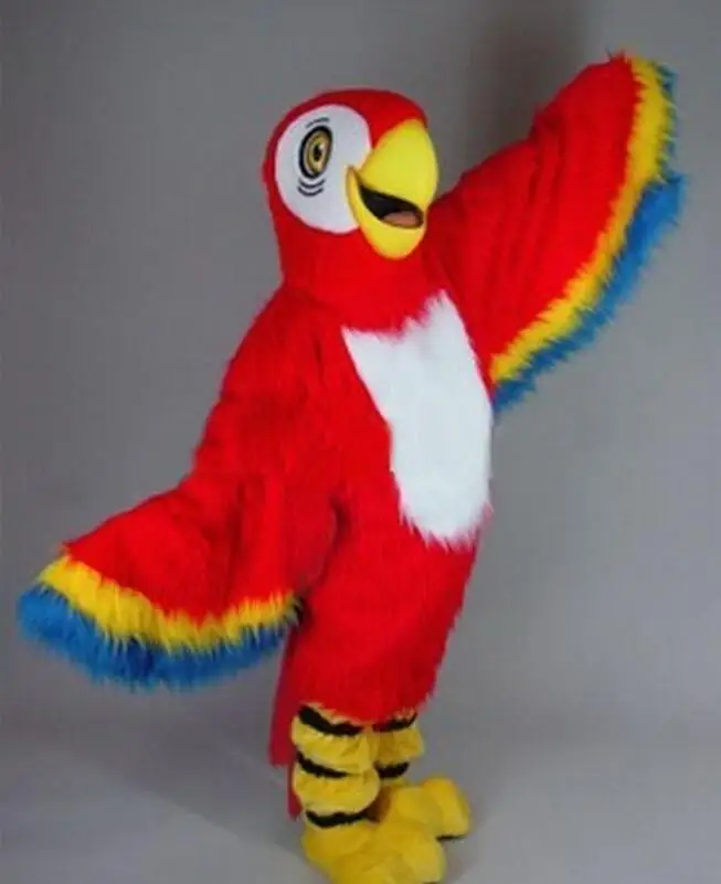 

100% true picture ( Long hair ) red parrot cartoon garment parrot props mascot costumes EMS free shipping