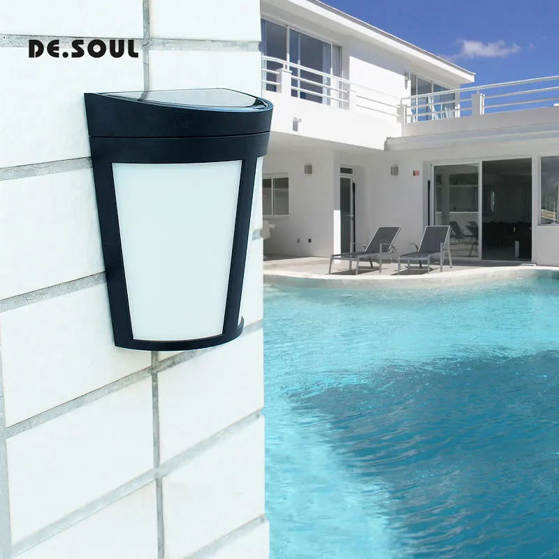 

DE.SOUL LED Solar Power Wall Light Outdoor Waterproof Solar Lamps Energy Saving Street Yard Path Home Garden Security Lamp