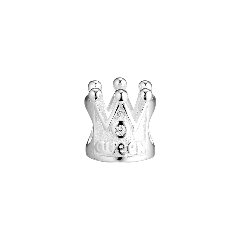 

CKK Beads Charms White Crown Silver 925 Original Fits Pandora Bracelet Pulsera Sterling Silver Jewelry Making Kralen Charm Bead