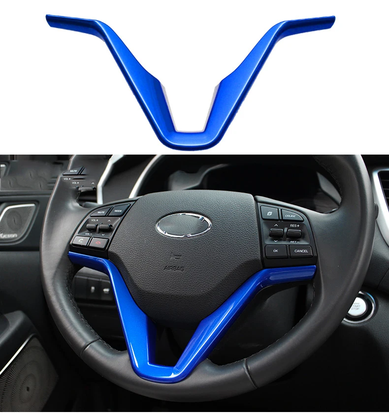 Красная/синяя/черная декоративная накладка на руль для Hyundai Tucson 2015 2016 2017 2018