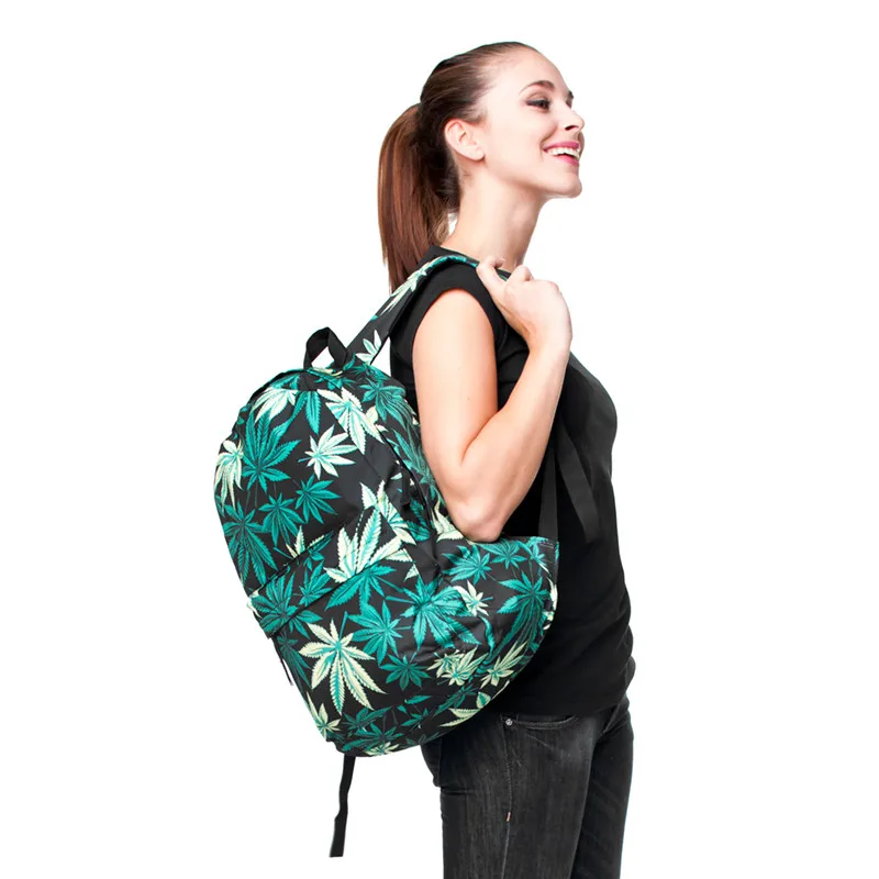 Mallrat черный сорняк 3D печать Vogue рюкзак Для женщин Mochilas Mujer Mochila школьный для