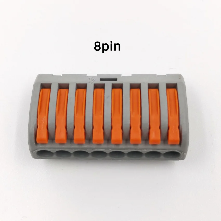 Универсальные клеммы блок плагин для электрических проводов разъем 222-412 413 414 415 418 SPL-2 3 Тип проводка кабеля Разъем - Цвет: 8pin    1pcs