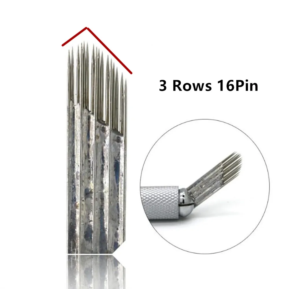 

Newest Triangle 3 rows Line 16Pin Needle Permanent Eyebrow Shading/Line Makeup Needle Blades For Tebori Pen Manual Embroidery
