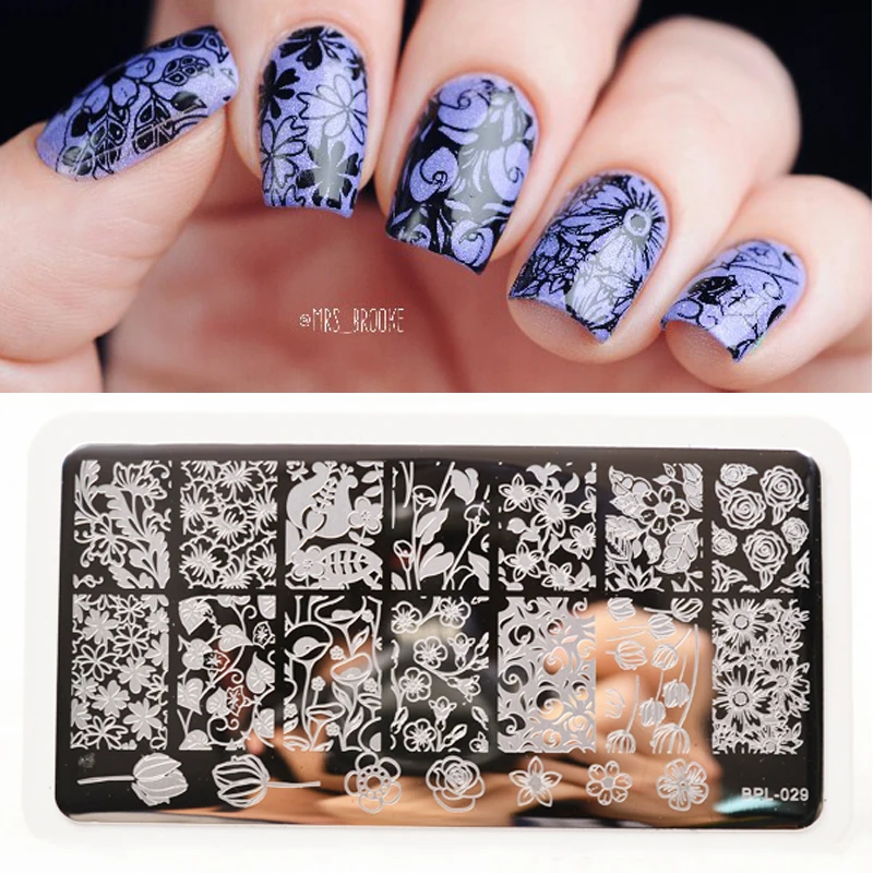 Tulip Flower Pattern Nail Art Stamp Template Rose Image Plate BORN PRETTY BP-L029 12.5 x 6.5cm # 21815 | Красота и здоровье
