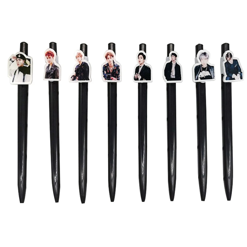 

1 Pcs Kawaii K-Fashion EXO Fashion Star Image Ballpoint Pen Ballpoint Press Pen School Office Supplies for Fans Gift